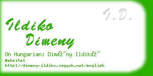 ildiko dimeny business card